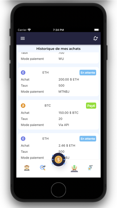 Cryptocurrency Markets Screenshot