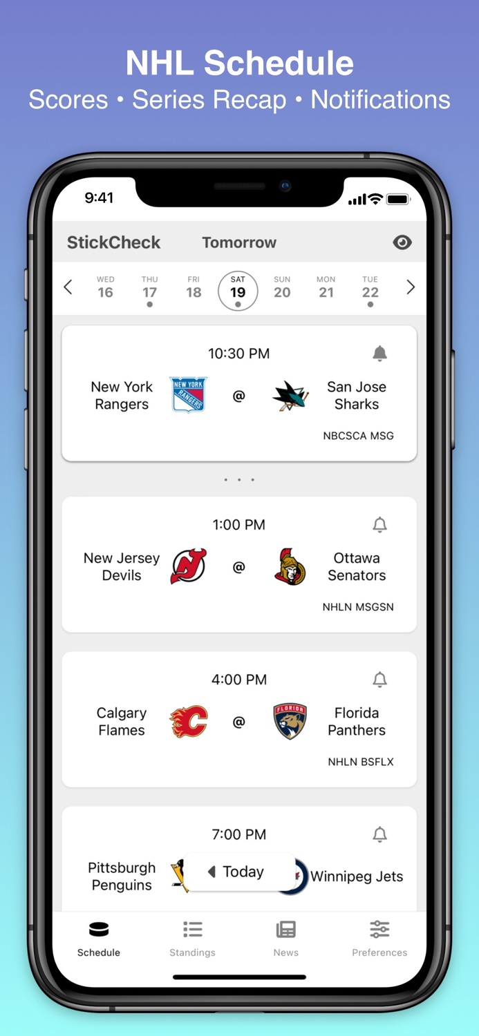 StickCheck Hockey Scores