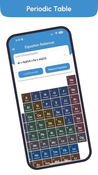 Chemical Equation Balancer App Screenshot