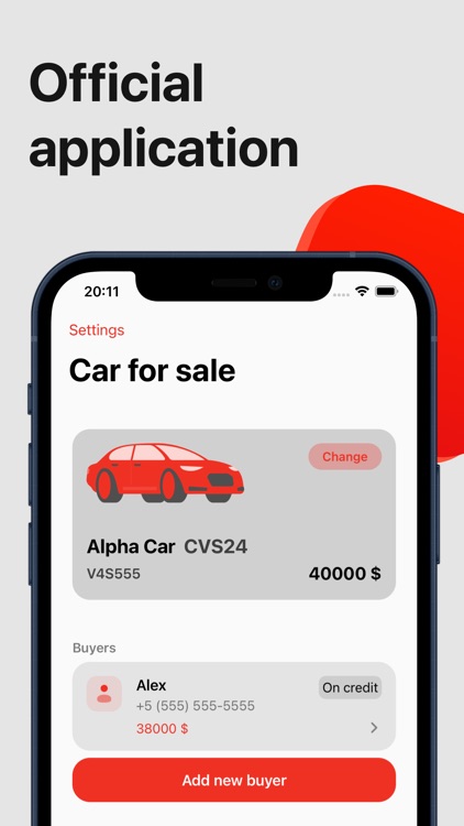 Alpha – Sale of the vehicle