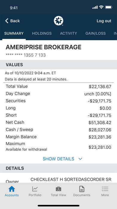 Ameriprise Financial Screenshot