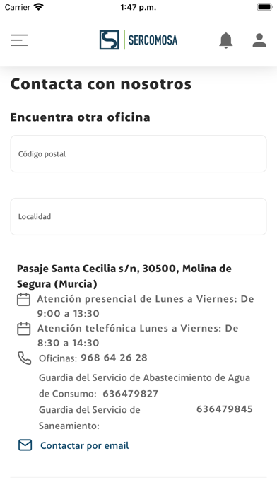 Canal Cliente Online SERCOMOSA Screenshot