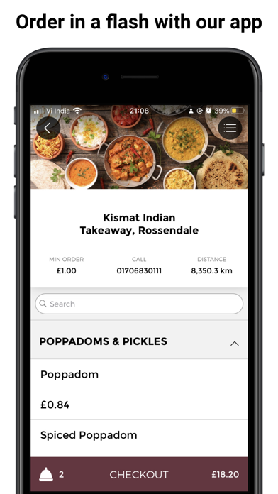 Kismat Indian Takeaway, Rossen Screenshot