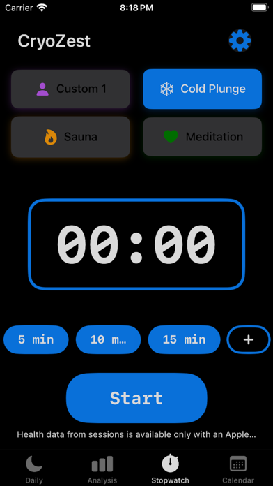 CryoZest - Sauna & Cold Plunge Screenshot