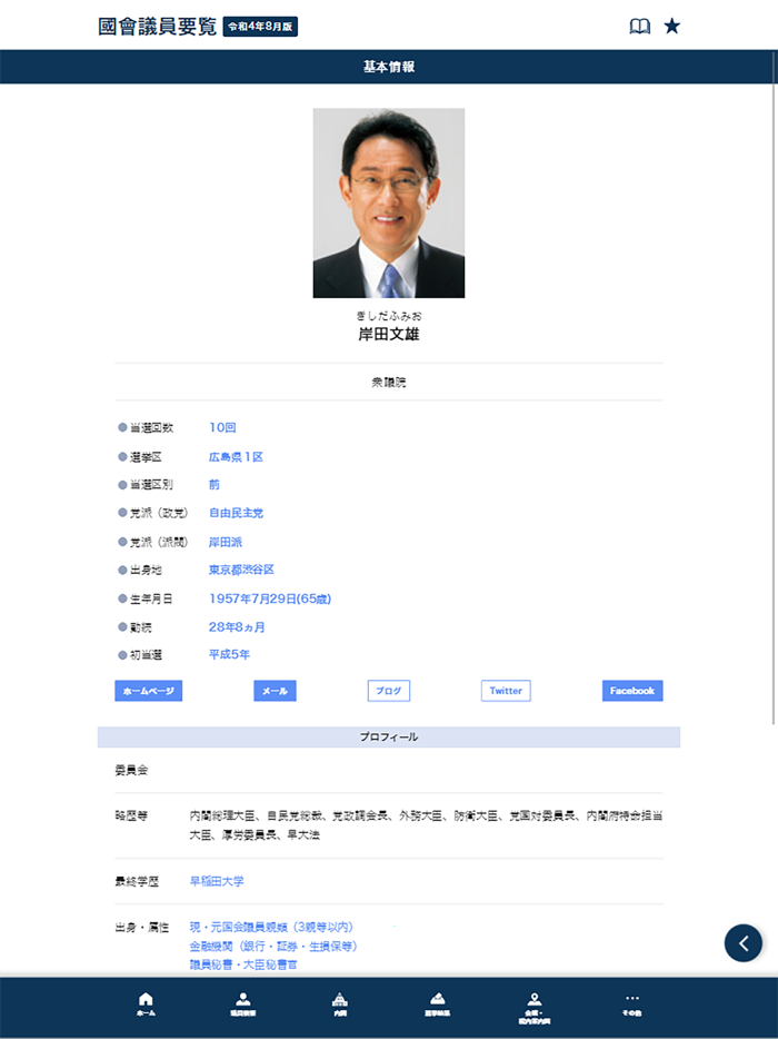 国会議員要覧 令和4年8月版