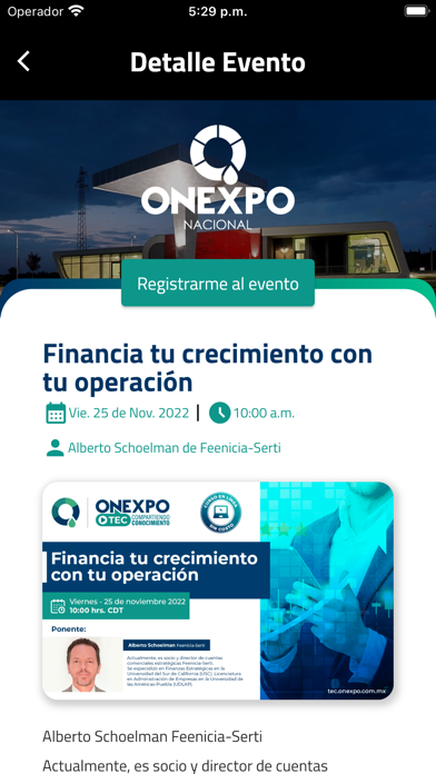 ONEXPO NACIONAL APP Screenshot