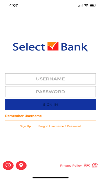 Select Bank Screenshot