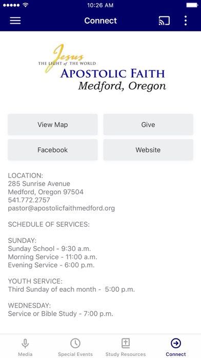 Apostolic Faith Church Medford Screenshot