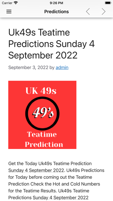 UK49s Results + Screenshot