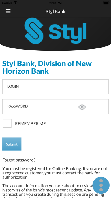 Styl Mobile Banking Screenshot