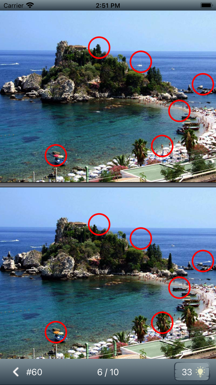 Find differences 7054 levels