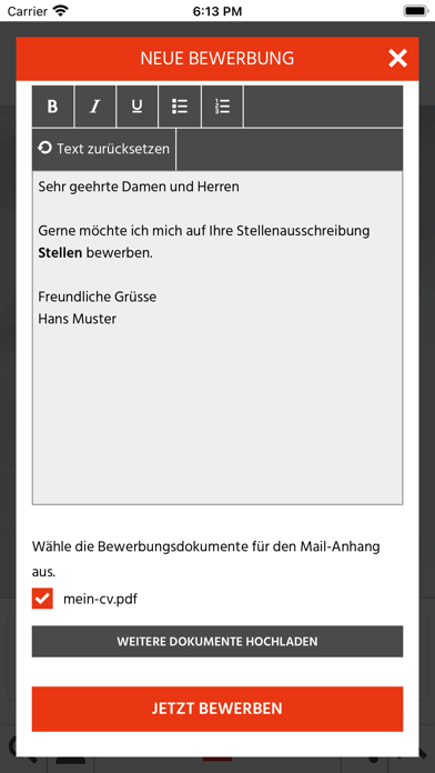 ostjob.ch Screenshot