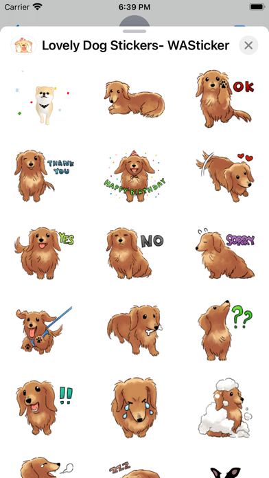 Lovely Dog Stickers- WASticker Screenshot