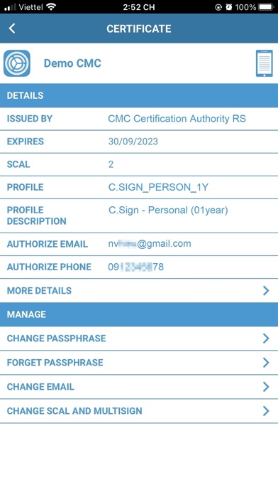 C.SIGN Screenshot