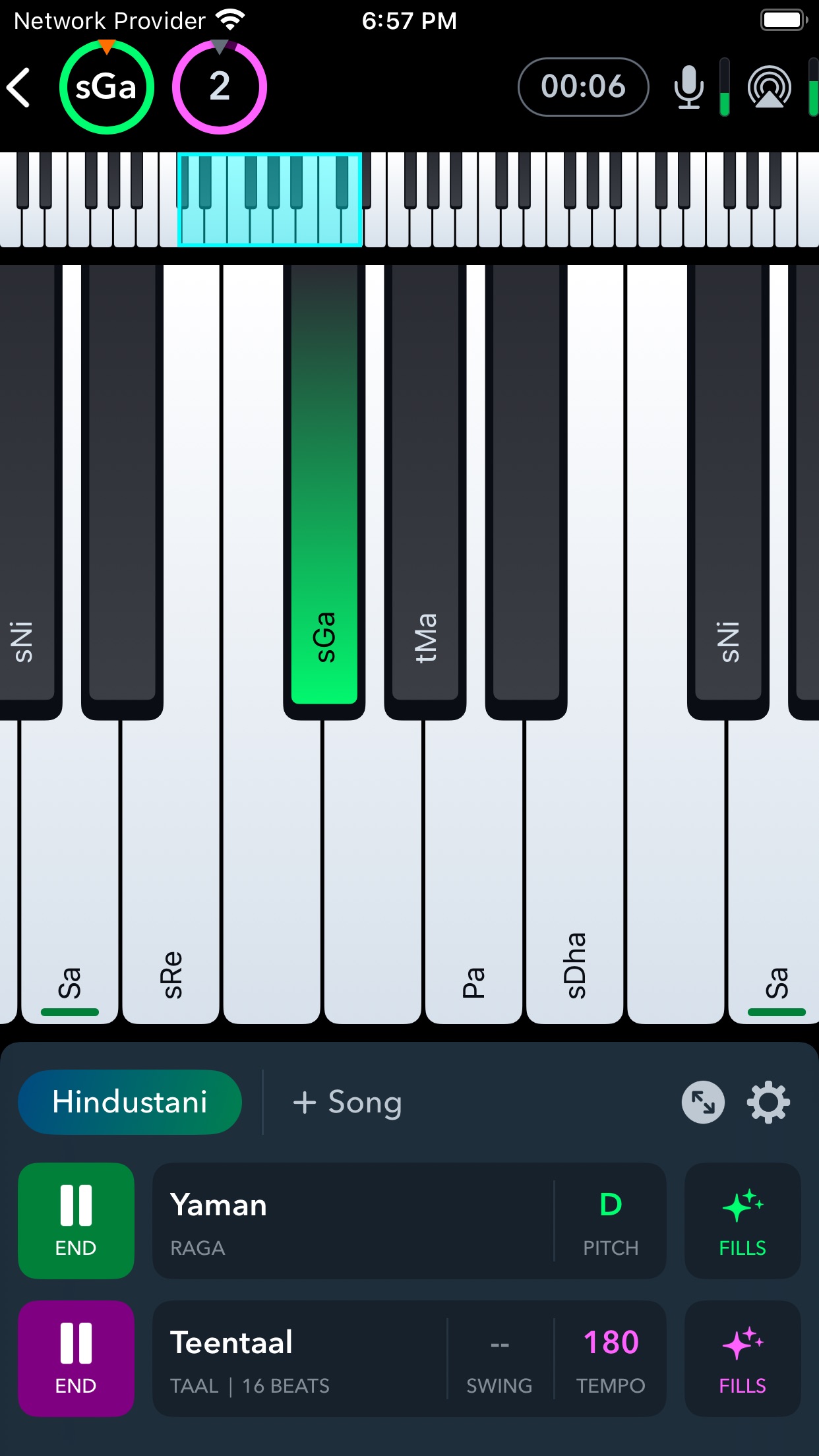 Screenshot do app NaadSadhana