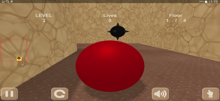Red ball and maze. Inside View
