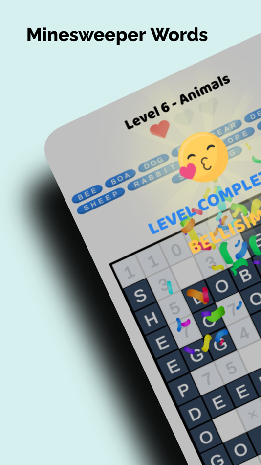 #5. Minesweeper Words -CrossPuzzle (iOS) By: Antonis Panoris