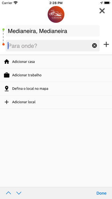 App Cidade Passageiro Screenshot
