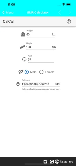 Game screenshot BMR Calculator Body Health hack