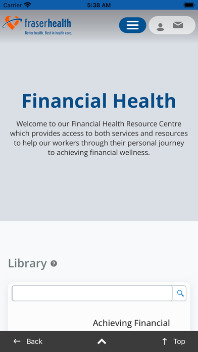 Fraser Health MyHealth Screenshot