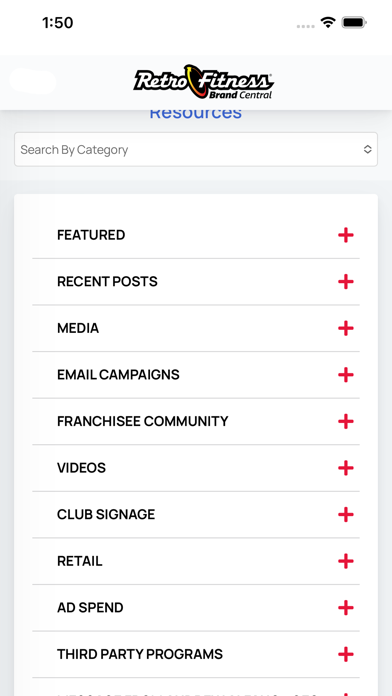 Retro Fitness Brand Central Screenshot