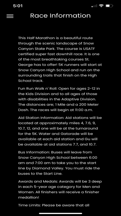 Snow Canyon Half Marathon Screenshot