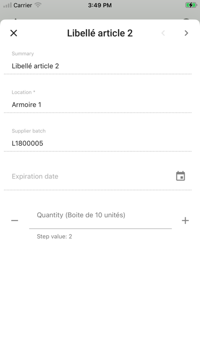 Cegid Stock inventories Screenshot