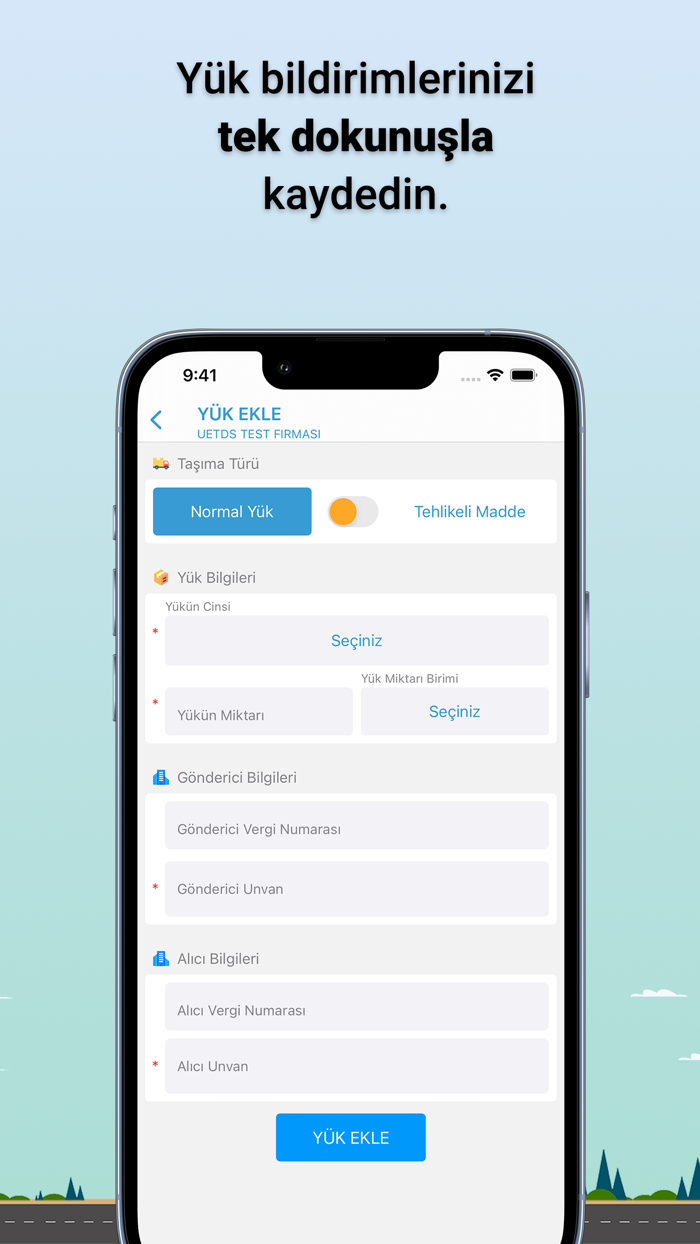 UETDS Yük Bildirimi