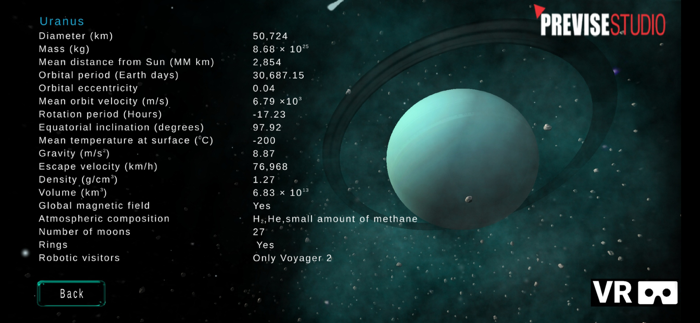 VR Planets and Missions