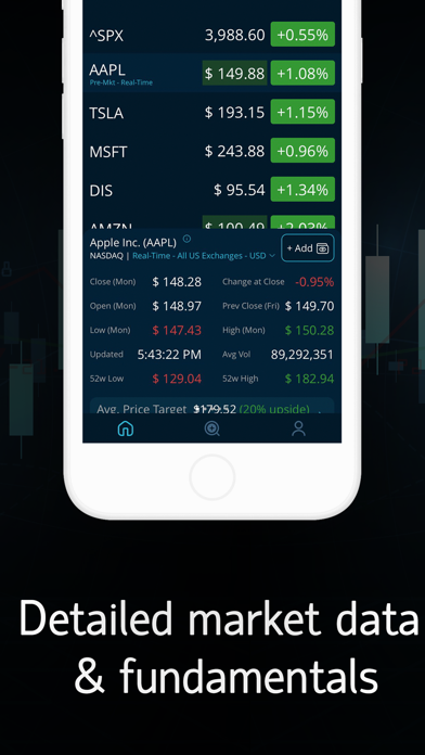 LiveQuote Stock Market Tracker Screenshot