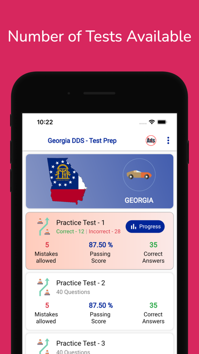 Georgia DDS Permit Practice Screenshot