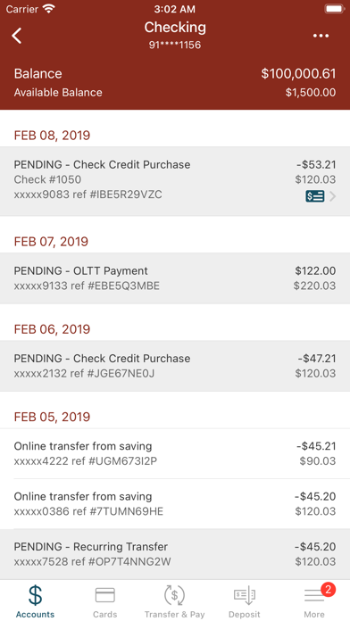 Millyard Bank Mobile Banking Screenshot