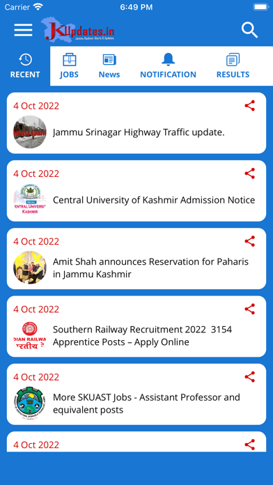 JKUpdates Jobs, JK News, Study Screenshot