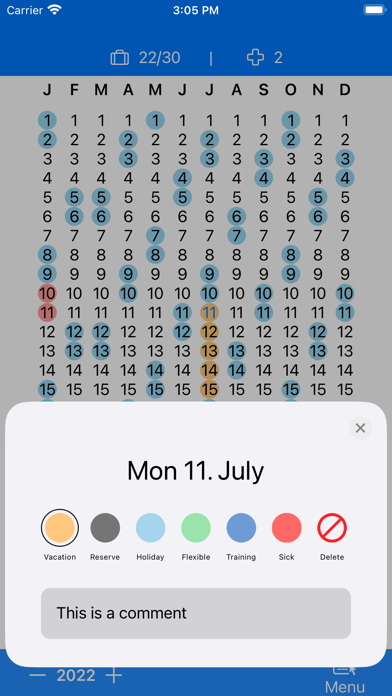 Urlaubskalender Screenshot