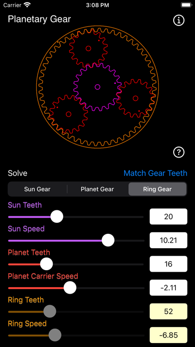 Planetary Gear Calculator Screenshot