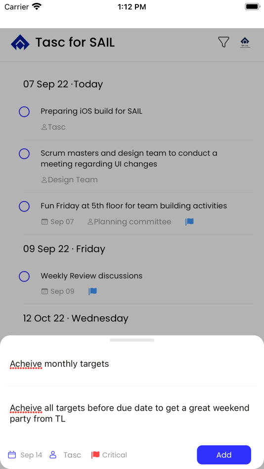 #1. SAIL - Tasc (iOS) By: Zopsmart Technologies