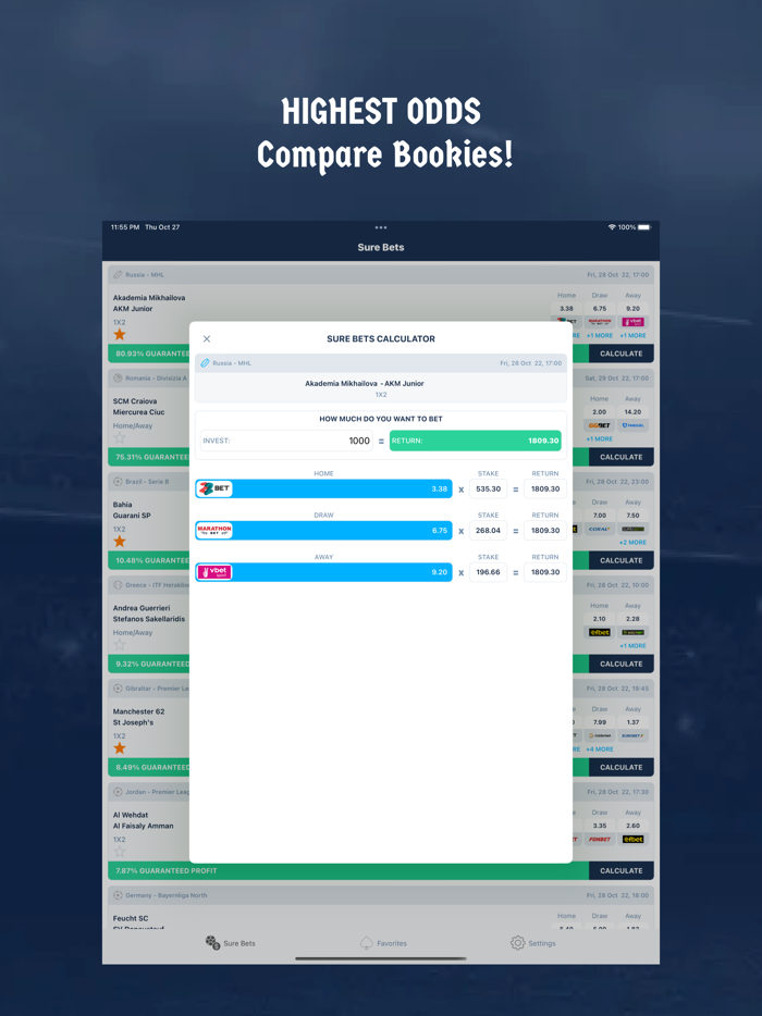 SBRadar - Sure Bet Calculator