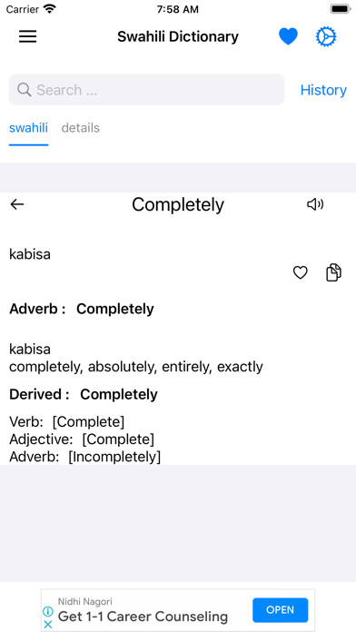 Smart Swahili Dictionary Screenshot