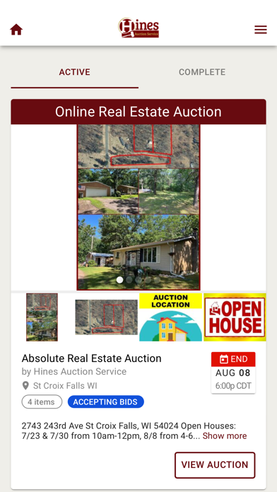 Hines Auction Screenshot