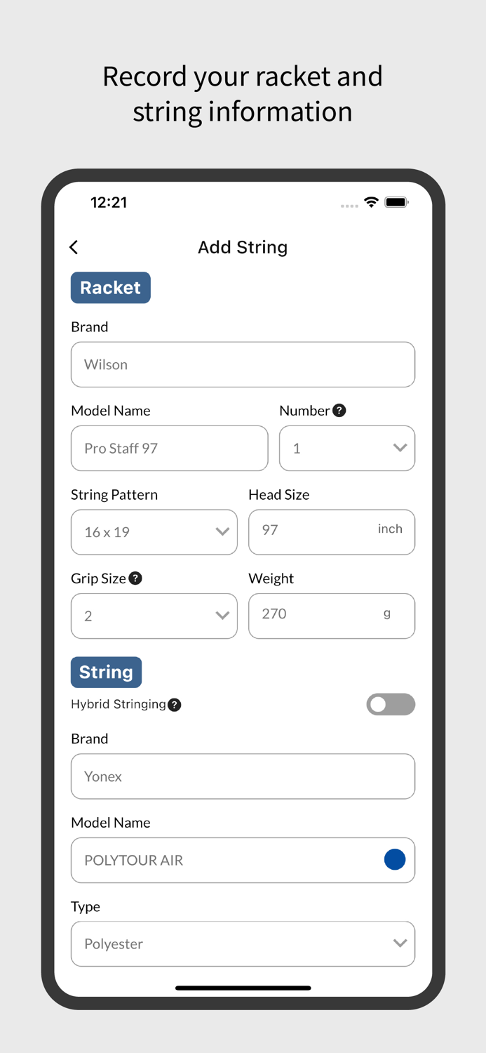 String GOAT - for tennis
