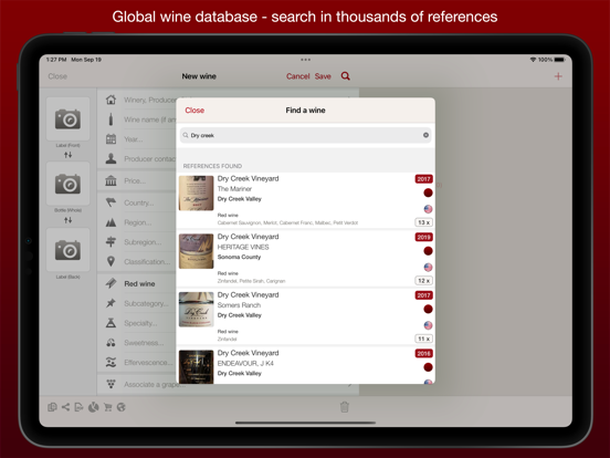 VinoCell - wine cellar manager iPad app afbeelding 4