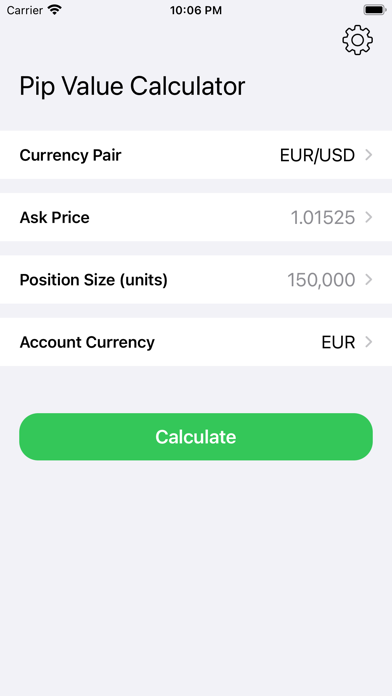 Pip Value Calculator - Forex Screenshot