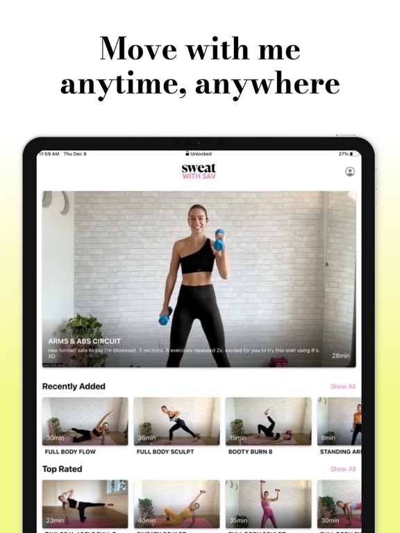 Sweat With Sav iPad screenshot 3 - Health & Fitness app