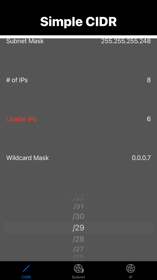 #2. Simple Cidr (iOS) 由: Luke Pilkington