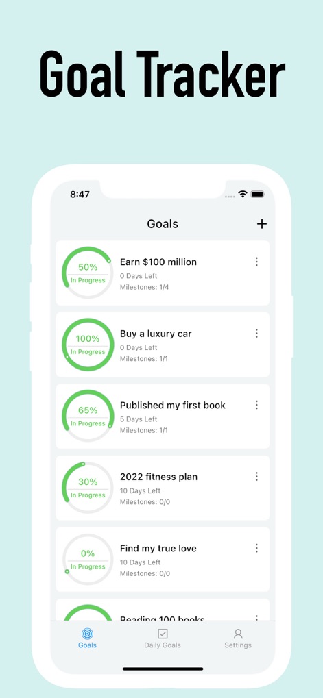 Goal Tracker - Plan Setting - Productivity App | MWM