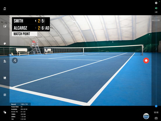 BT Tennis Camera iPad screenshot 4 - Sports app