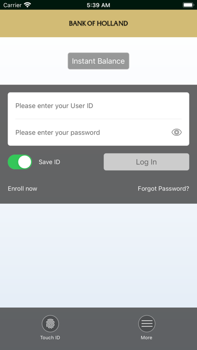 Bank of Holland Mobile Banking Screenshot