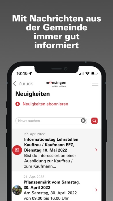 Gemeinde Münsingen Screenshot