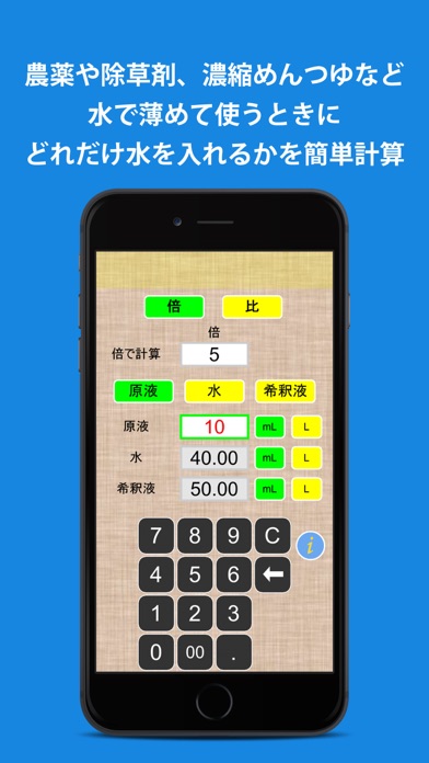 簡単希釈計算機のおすすめ画像1