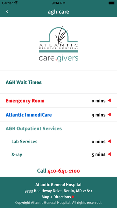Atlantic General Hospital Screenshot